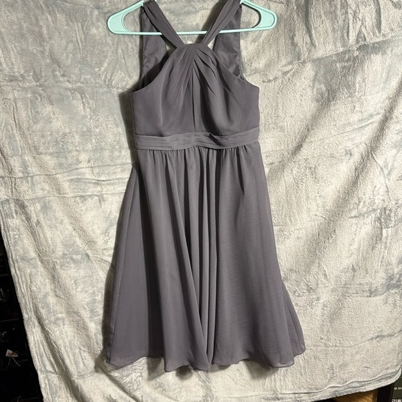 Formal gray dress from David’s bridal. Prom dress or bridesmaid dress size 4 - Picture 1 of 6